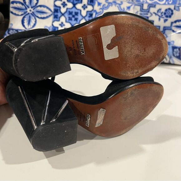 SCHUTZ leather made in Brazil chunky heels super cute - Picture 6 of 7